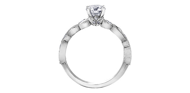 0.65 ct T.W  Canadian Diamond Crossover Engagement Ring in 18KPD White Gold