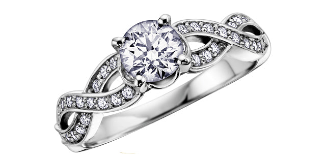0.50 ct T.W. Canadian Diamond Criss-Cross Engagement Ring 14K White Gold