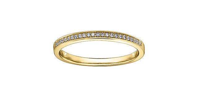 0.08 ct T.W. Diamond Yellow Gold Ring Stack