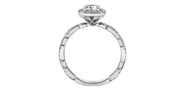 1.00 ct T.W  Canadian Diamond Halo Engagement Ring in 18KPD White Gold