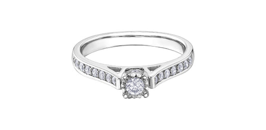 0.30 ct T.W. Channel Setting White Gold Ladies Ring