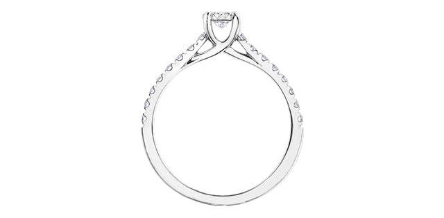 0.40 ct T.W. Round Cut Shared Prong Diamond White Gold Ladies Ring