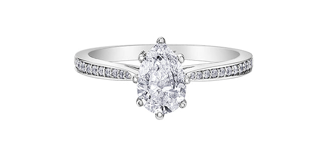 1.14 ct T.W  Canadian Diamond Engagement Ring 18KPD White Gold