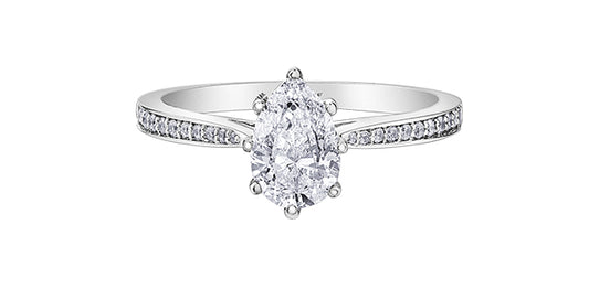 1.14 ct T.W  Canadian Diamond Engagement Ring in 18KPD White Gold