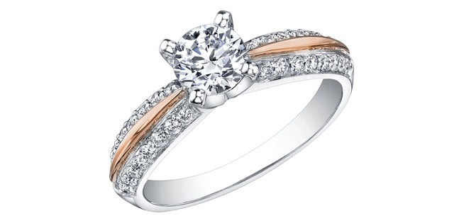 1.00 ct T.W  Diamond Round Engagement Ring in 14K White Rose Gold