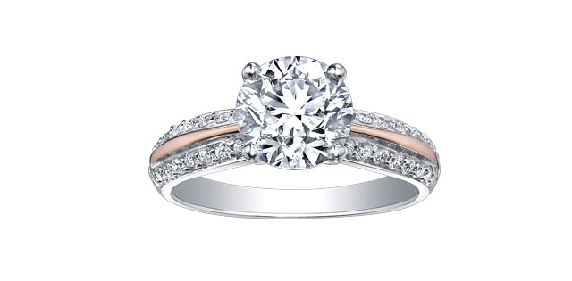 1.00 ct T.W  Diamond Round Engagement Ring 14K White Rose Gold