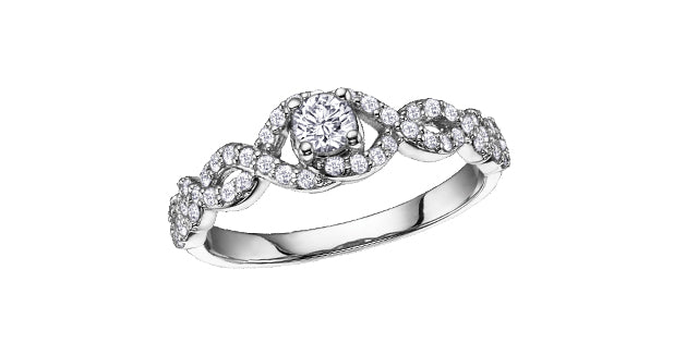 0.46 ct T.W Canadian Diamond Braided Engagement Ring 14K White Gold
