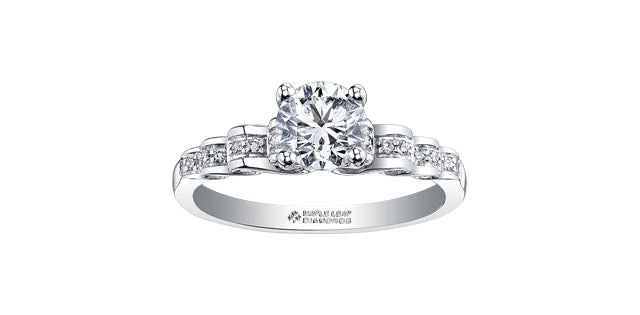 0.75 ct T.W Canadian Diamond Staircase Engagement Ring 18KPD White Gold