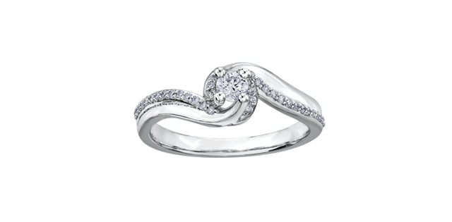 0.25 ct T.W. Canadian Diamond Bypass White Gold Ladies Ring