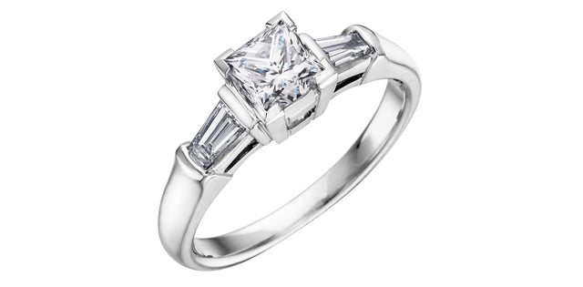 0.50 ct T.W Canadian Diamond 3-Stone Engagement Ring 18KPD White Gold