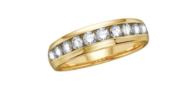 0.50 ct T.W. Diamond Yellow Gold Channel Set Dome Anniversary Band