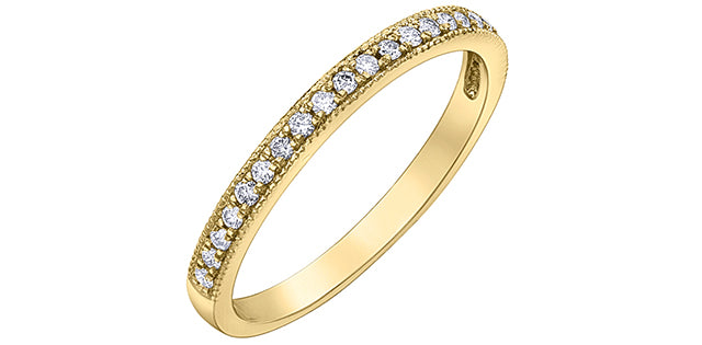 0.15 ct T.W. Diamond Yellow Gold Ring Stack