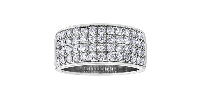 3.00 ct T.W. Diamond Multiple Rows White Gold Dinner Ring