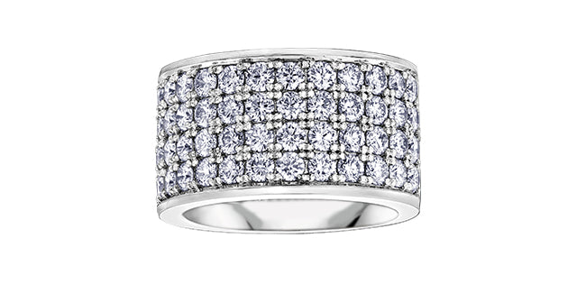 3.00 ct T.W. Diamond Multiple Rows White Gold Dinner Ring