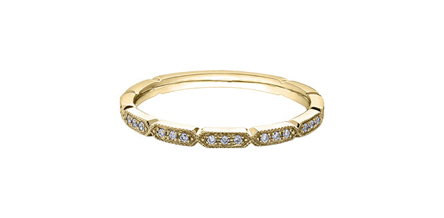 0.08 ct T.W. Diamond Yellow Gold Ring Stack