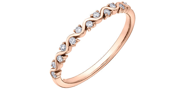 0.12 ct T.W. Diamond Rose Gold Ring Stack