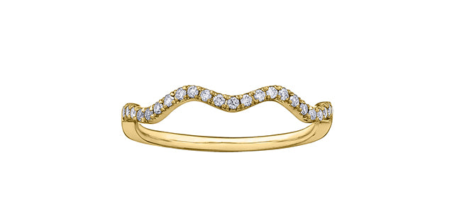 0.15 ct T.W. Diamond Yellow Gold Curvy Ring Stack