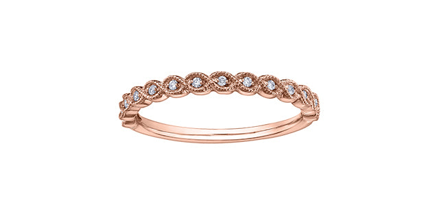 0.07 ct T.W. Diamond Rose Gold Ring Stack