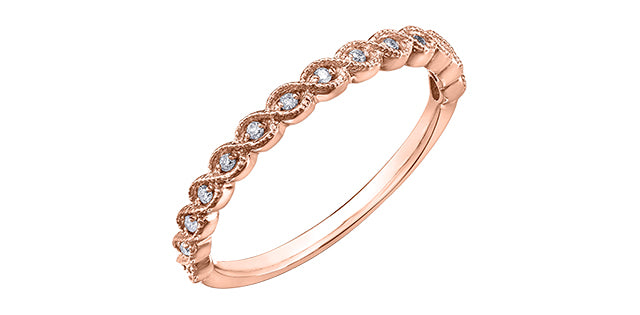 0.07 ct T.W. Diamond Rose Gold Ring Stack