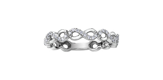 0.15 ct T.W.10K White Gold Diamond Infinity Stackable Band