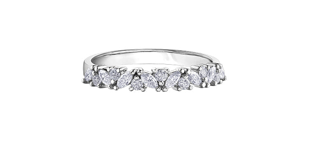 0.37 ct T.W. Floral White Gold Ladies Band