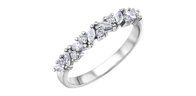 0.37 ct T.W. Floral White Gold Ladies Band
