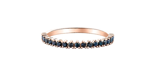 Black Sapphire Rose Gold Ring Stack