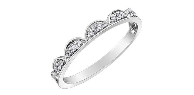 0.13 ct T.W. Diamond White Gold Tiara Ring Stack