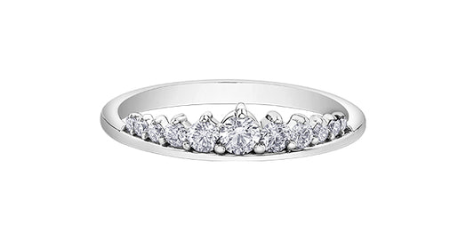 0.33 ct T.W.10K White Gold Diamond Tiara Stackable Ring