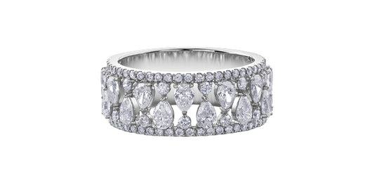 Pear-Cut 1.75 ct T.W. Diamond Filigree 14K White Gold Dinner Ring