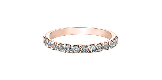 White Topaz Rose Gold Ring Stack