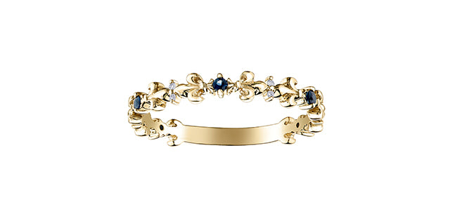Sapphire & Diamond Yellow Gold Ring Stack