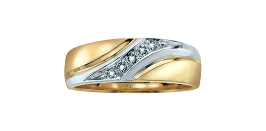 Men's 0.05 ct T.W. Two Tone Gold Band