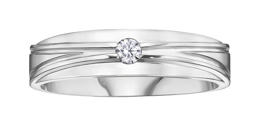 0.09 ct T.W. Solitaire White Gold Wedding Band