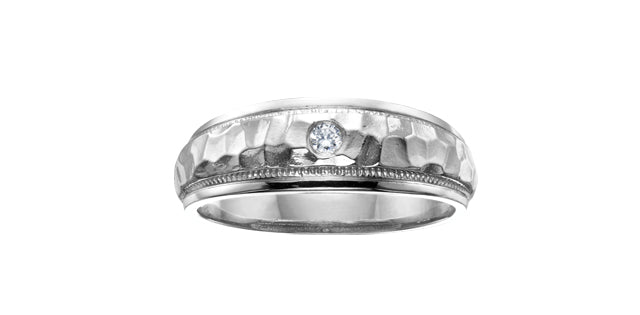 Men's ct T.W. White Gold Band