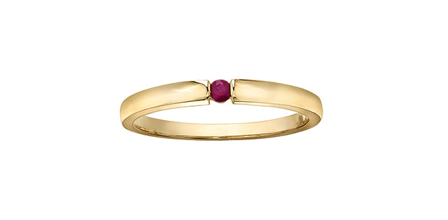 Ruby Yellow Gold Ring Stack