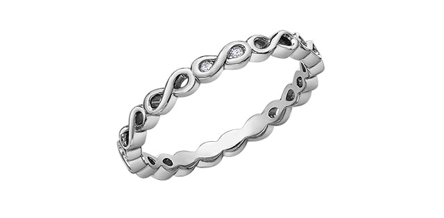 Diamond Accent White Gold Infinity Ring Stack