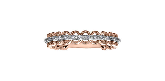 0.08 ct T.W. Diamond Rose Gold Ring Stack