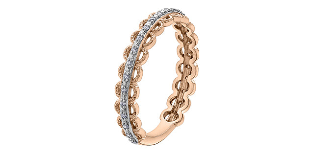 0.08 ct T.W. Diamond Rose Gold Ring Stack