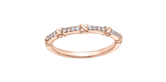 0.08 ct T.W. Diamond Rose Gold Ring Stack