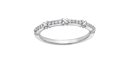 0.08 ct T.W. Diamond White Gold Ring Stack