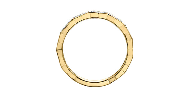 0.10 ct T.W. Diamond Yellow Gold Ring Stack