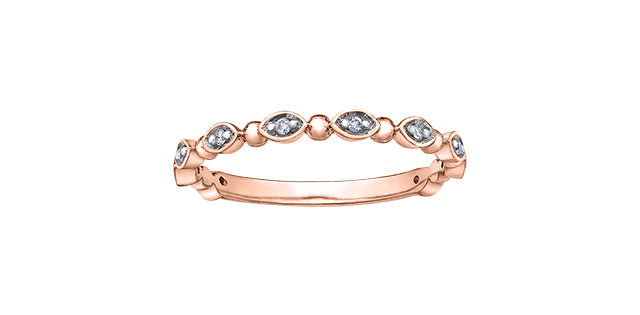 0.10 ct T.W. Diamond Rose Gold Ring Stack