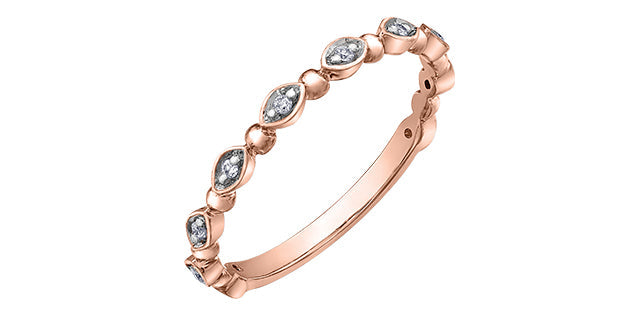 0.10 ct T.W. Diamond Rose Gold Ring Stack