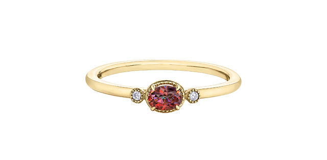 Sunrise Topaz & Diamond Yellow Gold Ring Stack