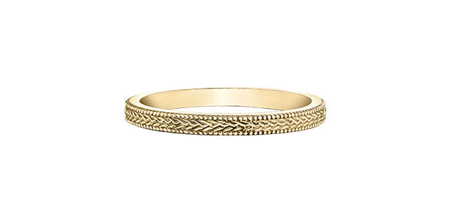 Wheat Sheaf Yellow Gold Ring Stack