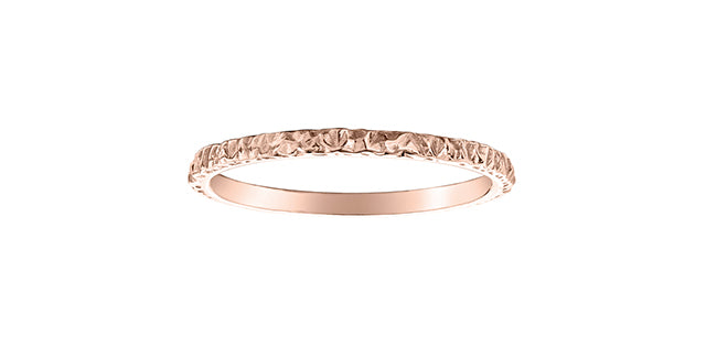 Textured Canadian Certified Rose Gold Ring Stack