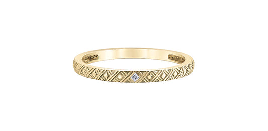 Diamond Accent Yellow Gold Ring Stack