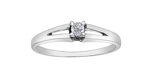 0.08 ct T.W. Solitaire Canadian Diamond White Gold Ladies Ring