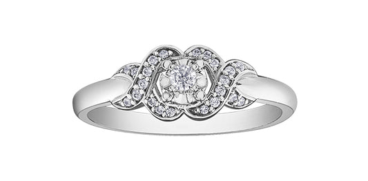 0.12 ct T.W. Intertwined White Gold Ladies Ring